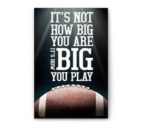 YAASIMOULE Póster y lienzo de fútbol No es lo grande que eres, arte de pared, decoración del hogar, regalo de cumpleaños para el Día del Padre, papá, esposo, novio, hijo