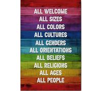 YAASIMOULE Póster y lienzo de igualdad social, letrero de bienvenida, arte mural liberal, decoración del hogar para LGBTQ, queer, gay, bisexual, afroamericano, negro