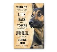 YAASIMOULE Póster y lienzo personalizados de pastor alemán Cuando es demasiado difícil, arte de pared con nombre personalizado, decoración del hogar para mamás y papás amantes de los perros