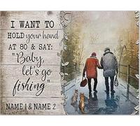 YAASIMOULE Quiero tomar tu mano e ir a pescar Lienzo con nombre personalizado