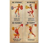 YAASIMOULE Sé fuerte, valiente, humilde, feliz, fitness, póster colorido, lienzo, galería, envuelto, enmarcado, idea de regalo