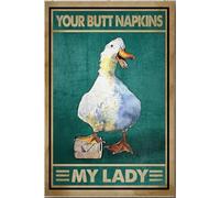 YAASIMOULE Servilletas de tu trasero, póster de mi señora, galería de animales, lienzo, arte de pared, regalo para decoración de baño, inauguración de la casa, idea de impresión enmarcada y envuelta.