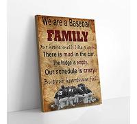 YAASIMOULE Somos una familia de béisbol - Impresiones en lienzo - Arte de pared