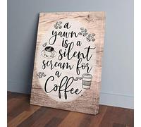 YAASIMOULE Un bostezo es un grito silencioso por un café. Impresiones en lienzo. Arte de pared.