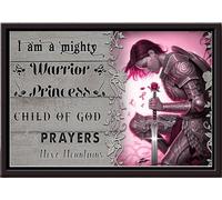 YAASIMOULE Valquiria Soy una poderosa princesa guerrera, hija de Dios y mis oraciones mueven montañas. Póster enmarcado en lienzo mate.