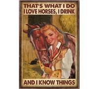 YAASIMOULE Vaquera, eso es lo que hago, monto a caballo, bebo y sé cosas. Póster de caballos.