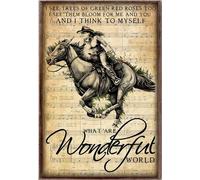 YAASIMOULE Vaquera y yo pensamos en qué mundo tan maravilloso. Póster de paseo a caballo.