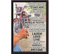 YAASIMOULE Viajar en motocicleta hoy es un buen momento para tener un gran póster enmarcado en lienzo mate.