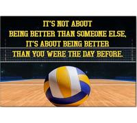 YAASIMOULE Voleibol: No se trata de ser mejor que los demás. Cita inspiradora: Póster deportivo, regalo y lienzo para decoración de pared.