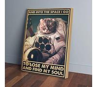 YAASIMOULE Y al espacio voy, gato astronauta, impresiones en lienzo, arte de pared