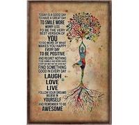 YAASIMOULE Yoga Hoy es un buen día para reírse mucho, amar y vivir. Póster impresionante.