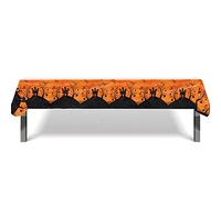YAAVAAW 1 Piezas Mantel Estampado Color Naranja(130x220 cm) para Fiestas de Halloween,para Gritos Celebraciones,Rectangular Protección Antimanchas