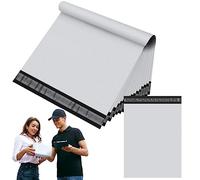 YAAVAAW 10 Blanco 45x60cm Grandes Bolsas Correo, Polietileno Sobres Correo,Bolsas de Paquete Resistente al Agua y Opacas Segura Transporte Sobres Envios Paquetería Autosellada, para Ropa Calza