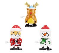 YAAVAAW 3 Piezas Navidad Juguetes de Cuerda para Niños,Bolsas de Navidad,Divertidos Juguetes Mecánicos Relojería,Alce y Papá Noel Que Caminan,Regalos de Fiesta Cumpleaños Rellenos de Calcetines