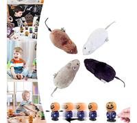 YAAVAAW 4 Piezas Ratón Juguetes de Cuerda de Halloween para Niños,Divertidos Juguetes Mecánicos Relojería,Ratón Que Caminan,Regalos de Fiesta Cumpleaños Rellenos Calcetines Bolsas de Navidad