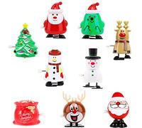 YAAVAAW 9 Piezas Navidad Juguetes de Cuerda para Niños,Bolsas de Navidad,Divertidos Juguetes Mecánicos Relojería,Alce y Papá Noel Que Caminan,Regalos de Fiesta Cumpleaños Rellenos de Calcetines