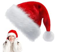 YAAVAAW Gorro Navidad Adulto Niños,28 * 38cm Sombrero de Santa Claus Pompón Unisex Rojo,Gorros Navideños Felpa Accesorios Navidad para Fiestas,Año Nuevo,Disfraces y Decoración,Regalos de Festividad