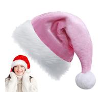 YAAVAAW Gorro Navidad Adulto Niños,32 * 45cm Sombrero de Santa Claus Pompón Unisex Rosa,Gorros Navideños Felpa Accesorios Navidad para Fiestas,Año Nuevo,Disfraces y Decoración,Regalos de Festividad