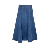 YAAYAGO Falda vaquera larga falda de mezclilla de media longitud de alta longitud de alta longitud para mujer 3XL 4XL 5XL 6XL gran tamaño Una falda de mezclilla A-Line Casual Suelta-Azul-6xl