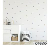 Yabaduu Juego de adhesivos de pared de 4 colores en 4 hojas DIN A4, un total de 96 pegatinas de puntos decorativos para habitación de los niños, habitación de bebé, decoración autoadhesiva (Y043-01