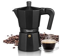 Yabano Cafetera espresso para estufa, 6 tazas, cafetera italiana para estufa de gas o eléctrica, cafetera italiana para capuchino o latte (6 tazas)