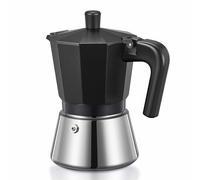 Yabano Cafetera italiana Moka Pot 6 Tazas Cafetera Espresso para Placa de Gas, Eléctrica o Cerámica - Cafetera Greca de Aluminio para Espresso, Cappuccino o Latte