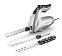 Yabano Cuchillo Eléctrico Cocina 150W, para Pan y Carne, 2 Cuchillas Inox