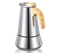Yabano Moka Pot, 6 tazas de acero inoxidable para inducción, cafetera italiana de 350 ml para cocinas de gas y eléctricas, olla de espresso duradera para el hogar y campamento