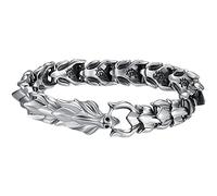 YABEME Pulsera de Dragón Celta Vikingo de Plata de Ley 925, Joyería de Amuleto Nórdico de Estilo Vintage, Brazalete para Hombre,19cm