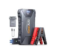 YaberAuto Arrancador de Baterias de Coche, 2500A 13800mAh Arrancador de Coches Portatil (para 7,0L de Gasolina o 5,5L de Diesel) con Linterna LED, Pinzas Inteligentes