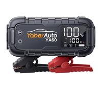 YaberAuto Arrancador de Baterias de Coche 6000A (para Todo vehículo de Gasolina o 12,0L de Diesel) Portatil con 45W Carga Rápida,Gran Pantalla y Linterna LED