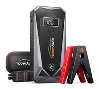 YaberAuto YA40 - Ayuda de Arranque de Coche (5000 A, Corriente de Pico 26800 mAh, con Pantalla LCD (para Todos los Motores de Gasolina o Motores Diesel de 10,0 l), Ayuda de Arranque con Linterna LED