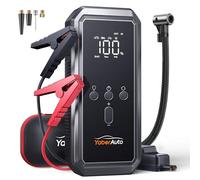 YaberAuto YA70 - Batería de arranque para coche (5000 A, con compresor de 150 psi, batería externa de 21,800 mAh con luz de emergencia de 300 lúmenes, batería externa 4 en 1 para arrancar con pantalla