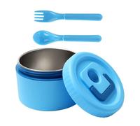 Yabound Fiambrera para niños con 4 compartimentos, 1700 ml, juego para niños con recipiente térmico de acero inoxidable de 320 ml, apto para microondas/lavavajillas, a prueba de fugas, fiambrera para