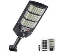 YACAISI Luces solares de calle al aire libre, luz solar exterior de 8500 K, LED del anochecer al amanecer, iluminación solar impermeable con sensor de movimiento y control remoto (1PACK)