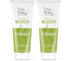 Yacel Cellublock - Crema Anticelulítica, anticelulítico potente, reduce retención de líquidos y elimina toxinas y la piel de naranja, 200 ml (Paquete de 2)