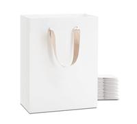 YACEYACE Bolsas de regalo grandes blancas, 20 bolsas de regalo de papel de tamaño grande de 10 x 5 x 13 pulgadas con asas a granel, bolsas de regalo grandes para bodas, fiestas, cumpleaños, boutique