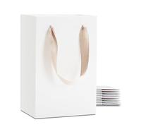 YACEYACE Bolsas de regalo pequeñas blancas, 10 bolsas de regalo de 5.2 x 3.7 x 8 pulgadas, pequeñas bolsas de regalo, bolsas de regalo, bolsas de regalo, bolsas de regalo para bodas, fiestas,