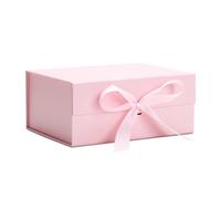 YACEYACE Caja de regalo rosa a granel, 1 caja de regalo mediana rosa para fiestas, aniversarios, día de la madre, caja de regalo dura con tapas, 11.4 x 8.6 x 4.1 pulgadas