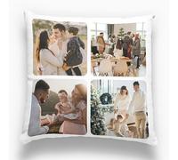 Yacheng Cojín Personalizado, diseño de su Propio cojín con fotografía, impresión a Doble Cara, excelente Idea de Regalo para el hogar/Hotel/Vacaciones (4 Foto, 35 x 35 cm)