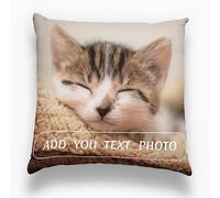 Yacheng Cojín Personalizado, diseño de su Propio cojín con fotografía, impresión a Doble Cara, excelente Idea de Regalo para el hogar/Hotel/Vacaciones (1 Foto, 40 x 40 cm)