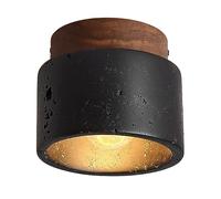 YACNYWJA Lámpara De Techo Simple De Travertino Negro, Lámpara De Techo Semiempotrada, Accesorios De Iluminación Cerca Del Techo E27 De 1 Cabezal, Lámpara Colgante Simple Y Creativa, Para Sala De Estar