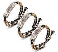 Yacriso Pulsera de protección taoísta, pulsera con colgante trenzado de talismán taoísta, pulseras chinas Feng Shui de buena suerte y riqueza, joyería de protección de la prosperidad (3Pcs)