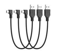 YACSEJAO 0,3 M 90 grados Mini USB Cable corto, 3 unidades de cable de carga USB A 2.0 a Mini B de sincronización de datos para Dash Cam Driving Recorder, reproductor de MP3, cámara (ángulo izquierdo)