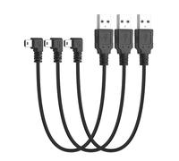 YACSEJAO 0,3 M 90 grados Mini USB Cable corto, 3 unidades de cable de carga USB A 2.0 a Mini B de sincronización de datos para Dash Cam Driving Recorder, reproductor de MP3, cámara (ángulo derecho)