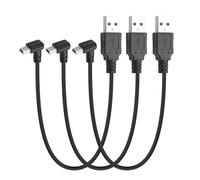 YACSEJAO 0,3 M 90 grados Mini USB Cable corto, 3 unidades en ángulo recto USB A 2.0 a Mini B Cable de carga de sincronización de datos para Dash Cam Driving Recorder, reproductor de MP3, cámara