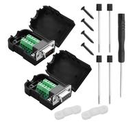 YACSEJAO 1 Par DB9 Breakout Conector RS232 D-Sub 9 Pines Puerto Masculino+Femenino Adaptador Serial Sin Soldadura Conector Terminal Módulo de Señal con Estuche (B, Pernos Largo)