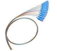YACSEJAO 12 madejas SC/UPC Fibra de Vidrio Pigtail 1,2M/3,9FT 12 hilos 12 colores Single Mode Fibra de Vidrio Patchcord SM 9/125 Cable de fibra óptica