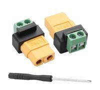 YACSEJAO 2 adaptadores XT60 a 2 pines, 10 A XT60 macho/hembra a enchufes de alimentación sin soldadura, para panel solar, estaciones de energía portátiles, drones, cargadores (hembra)