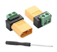 YACSEJAO 2 adaptadores XT60 a 2 pines, 10 A XT60 macho/hembra a enchufes de alimentación sin soldadura, para panel solar, estaciones de energía portátiles, drones, cargadores (conectores)